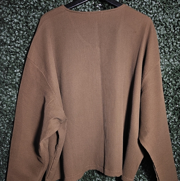 2 Piece Set! Brown Zip-Up Lightweight Shirt And Pants Set - Picture 5 of 6